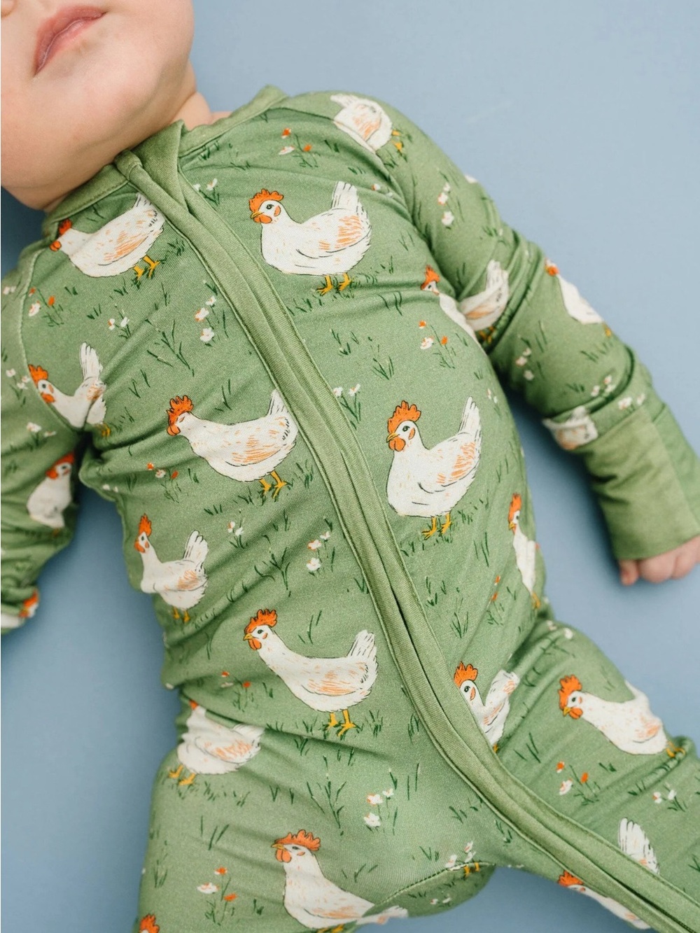 Spring Chicken Bamboo Convertible Zippy Boys Girls Size 0-3 months Sage Green